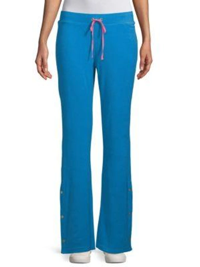 Juicy Couture Black Label Del Rey Drawstring Tearaway Pants In Blue Aster