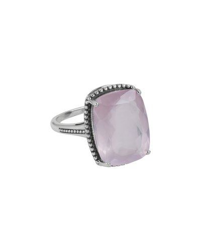 Tiramisu Silver 10.67 Ct. Tw. Rose Quartz Ring