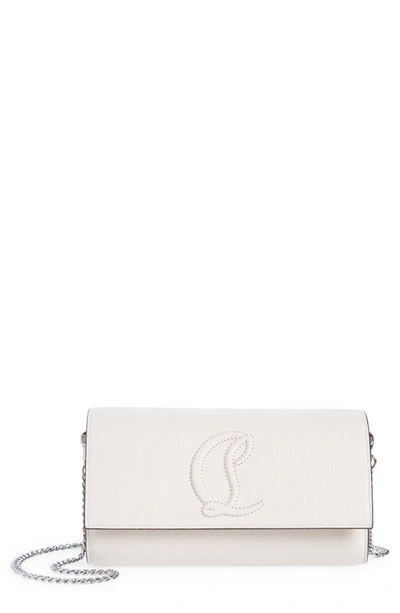 Christian Louboutin By My Side Leather Wallet On A Chain In Leche/ Leche