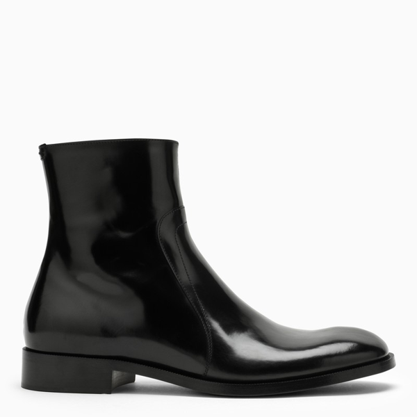 Women's Calfskin Ankle Boots - Patent Leather With 2 Inch Block Heel
