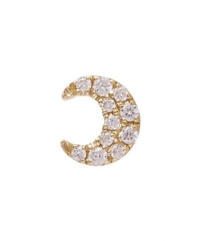 Maria Tash Small Diamond Moon Threaded Stud Earring In Gold