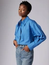 Equipment Sergine Long Sleeve Cotton Shirt In Blue