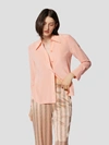 Equipment Leona Short Sleeve Silk Shirt In Pink