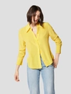 Equipment Leona Long Sleeve Silk Shirt In Yellow