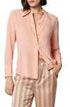 Equipment Leona Silk Button-up Shirt In Coral Almond