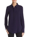 Theory Sunaya Crepe Blouse In Storm Navy