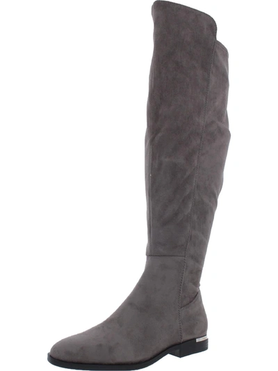 Nine West Allair 2 Womens Wide Calf Suede Knee-high Boots In Grey