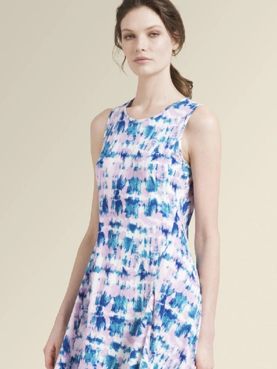 Donna Karan Printed Jersey Sleeveless Dress In Seaglass
