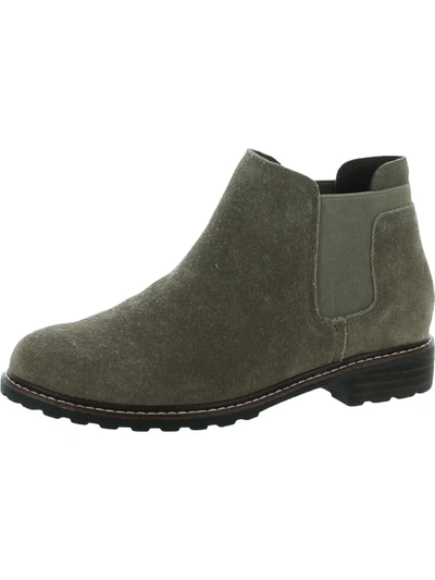 Me Too Kelsey 14 Womens Suede Slip On Ankle Boots In Grey