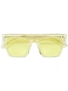 Stella Mccartney Clear Square Sunglasses In Yellow & Orange