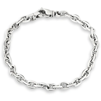 Pompeii3 22 Gram Solid 18k White Gold Bracelet Men's 5.5mm Anchor Link Chain In Silver