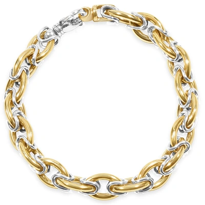 Pompeii3 Men's Link 14k Gold (59gram) Or Platinum (96gram) 10mm Bracelet 8.5" In Silver