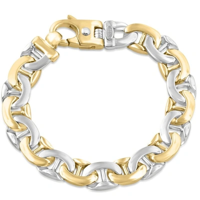 Pompeii3 Men's Marine 14k Gold (75gram) Or Platinum (121gram) 12mm Link Bracelet 8.5" In Silver