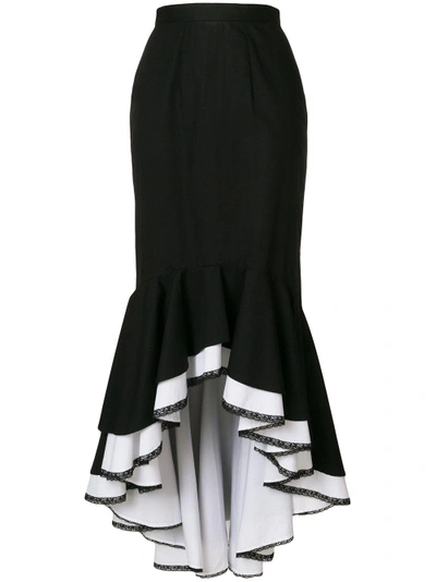 Milla Milla Tiered Fishtail Hem Skirt - Black