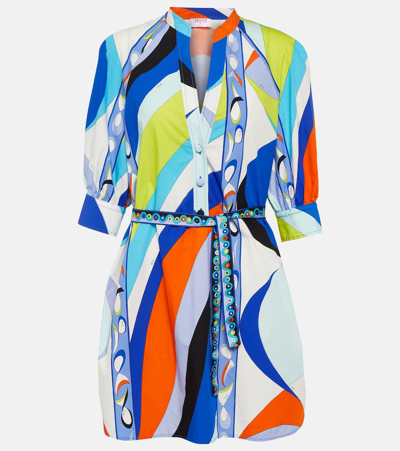 Pucci Iride Cotton Minidress In Multicoloured