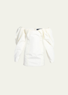 Jacquemus Puff-sleeve Taffeta Mini Dress In Off White