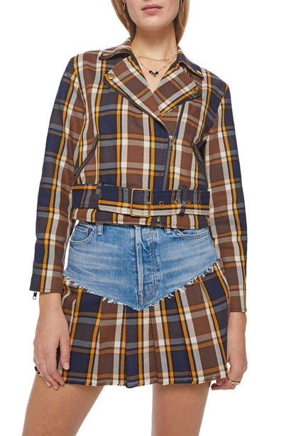 Mother The Moto Jacket In Plaid Reputation