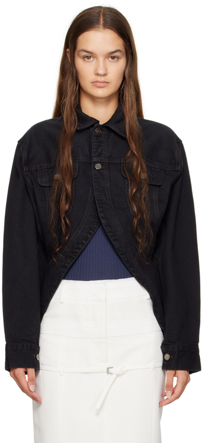 Jacquemus La Veste De Nimes Caraco Denim Jacket In Black