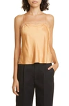 A.l.c Sandy Satin Lace Cami Top In Brown
