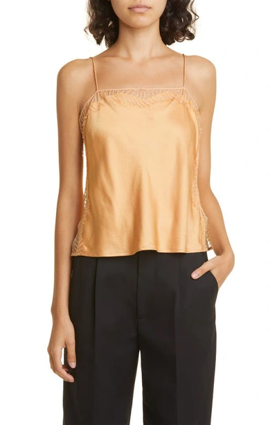 A.l.c Sandy Satin Lace Cami Top In Brown