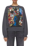 Mother Bowie X  The Drop Square Graphic Crewneck Sweatshirt In Black