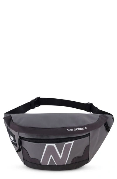 New Balance Legacy Waist Belt Bag In Grey/black