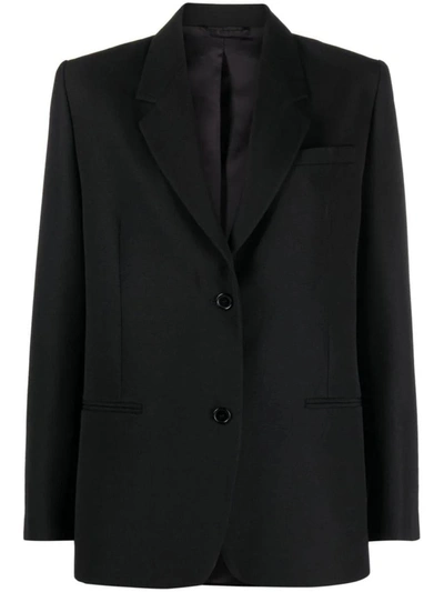 Totême Tailored Wool Blend Jacket In Black