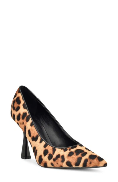 Nine West Ravens Genuine Calf Hair Pointed Toe Pump In Medium Natural Calf Hair