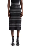 Alexander Mcqueen High-waisted Rib-knit Midi Skirt In Black