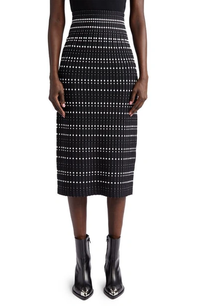 Alexander Mcqueen Jacquard Pencil Jumper Skirt In Black