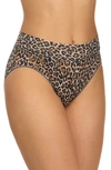 Hanky Panky Leopard Print Signature Lace French Briefs In Brown/ Black