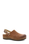 Dansko Merrin Slingback Clog In Tan Burnished Suede