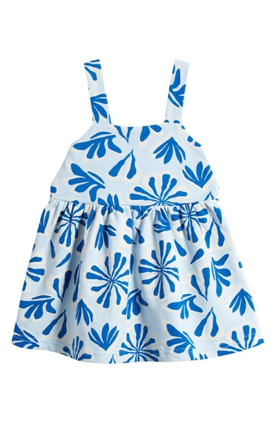 Tiny Tribe Babies' Abstract Stretch Cotton Pinafore Dress In Sky Blue