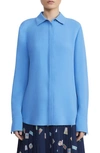 Lafayette 148 Scottie Silk Blouse In Sonic Blue