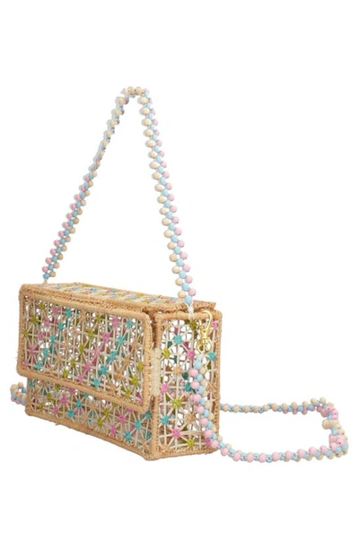 Mercedes Salazar Pure Magic Zequin Raffia Handbag In Natural/ Light Pink