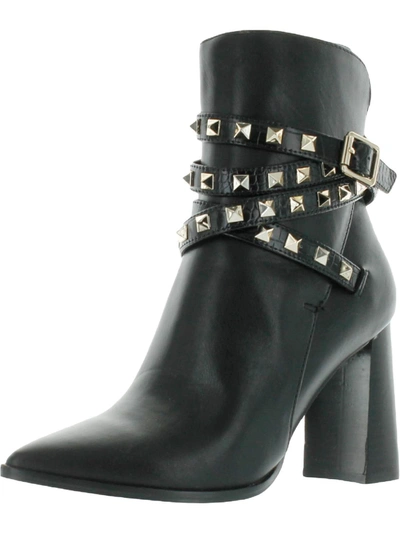 Steve Madden Scandal Womens Studded Zip Up Ankle Boots In Black