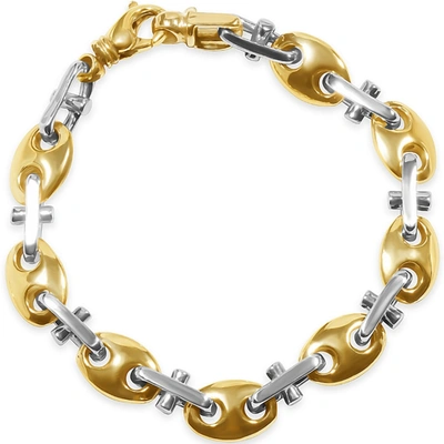 Pompeii3 Men's Marine Link 14k Gold (46gram) Or Platinum (74gram) 7-10mm Bracelet 8.5" In Silver