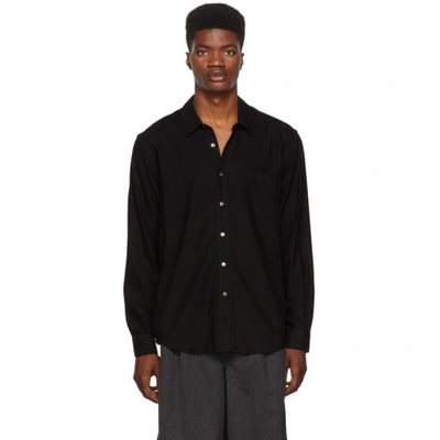 Our Legacy Black Tech Borrowed Shirt In Padded Black