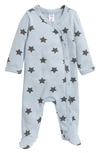 Nordstrom Babies' Print Cotton Footie In Blue Fog Stars