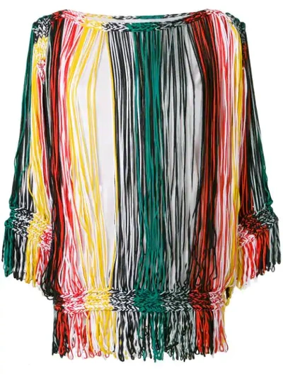 Sonia Rykiel Striped Off-the-shoulder Blouse In Multicolour