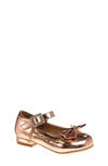 Josmo Kids' Low Heel Mary-jane Flat In Rose Gold