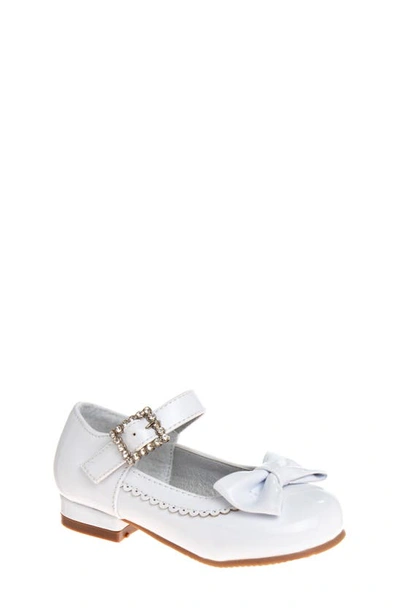 Josmo Kids' Little Girls Low Heeled Bows And Rhinestones Dress Shoes In Silver