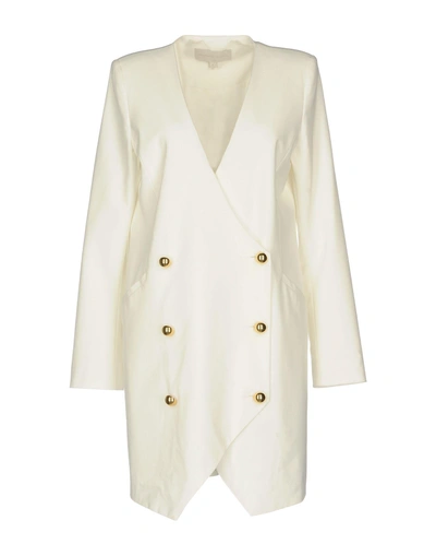 Michelle Mason Double Breasted Pea Coat In White