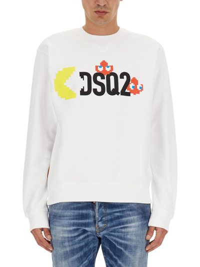 Dsquared2 Logo-print Cotton Sweatshirt In White