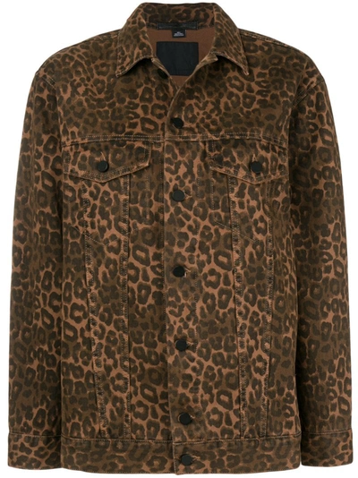 Alexander Wang T Daze Leopard Print Denim Jacket In Tan Leopard