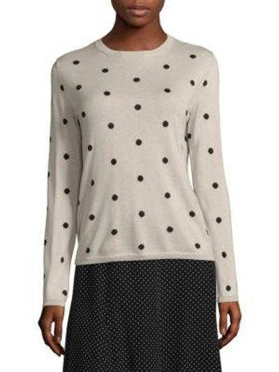 Max Mara Polka-dot Silk And Cashmere-blend Sweater In Cream