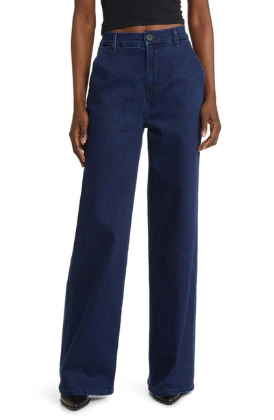 Le Jean Jude Wide Leg Trouser Jeans In Blue