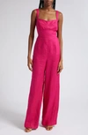 Saloni Cady Wide Leg Jumpsuit In 364-bright Berry