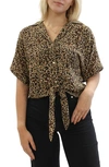 Beachlunchlounge Rae Tie Front Camp Shirt In Egyptian Mau