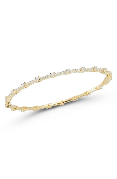 Chloe & Madison Chloe And Madison 14k Gold Plated Sterling Silver & Cz Bangle Bracelet